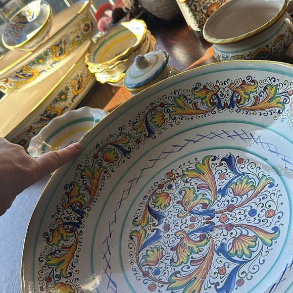 🇮🇹Meridiana ceramiche pottery large salad bowl 13.5” wide Hand painted Italy - Picture 7 of 16